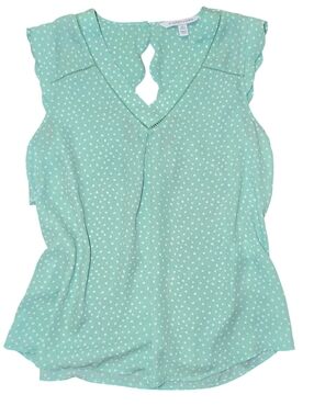 41 Hawthorn Mint Polka Dot Scalloped Ruffle Shell